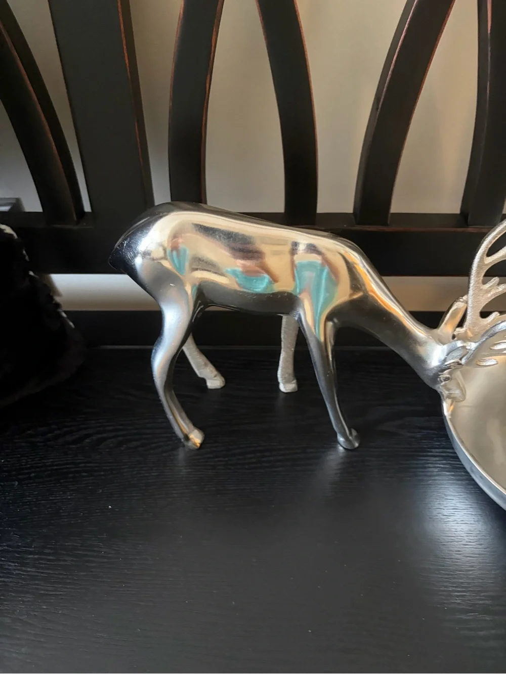 Decorative Silver Reindeer candy Bowl - Silver
